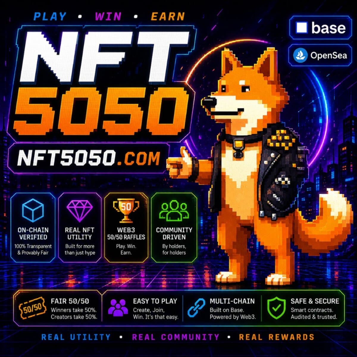 Ethereum NFT Raffle community - Web3 50/50 raffles play win earn on Ethereum