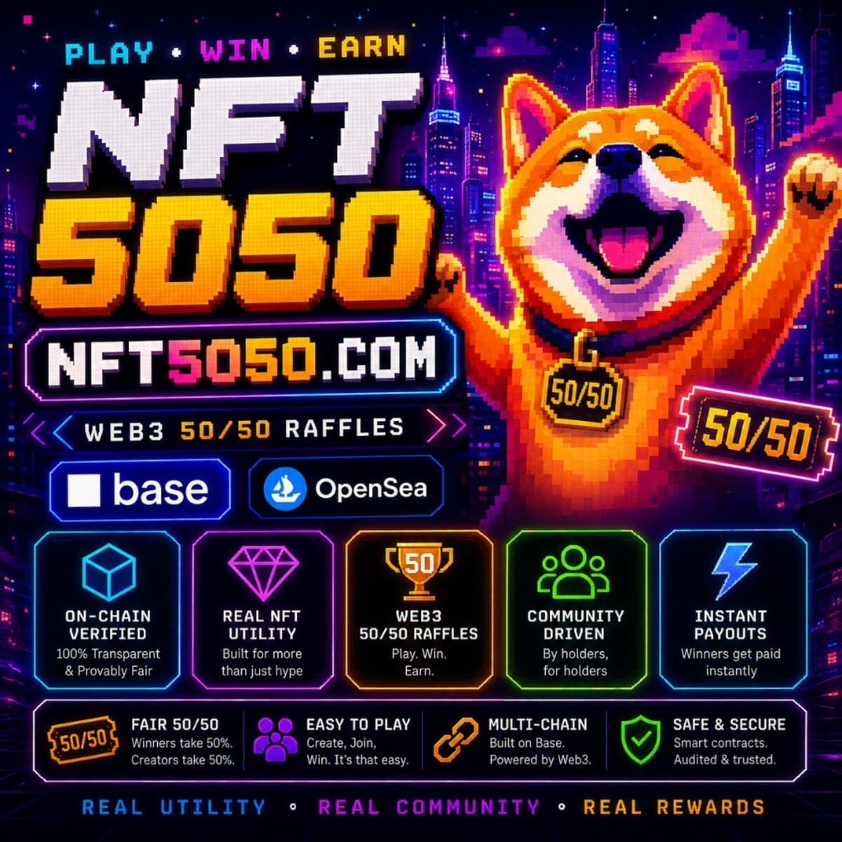Ethereum NFT Raffle - NFT5050 on-chain 50/50 raffles for NFT collections on Ethereum