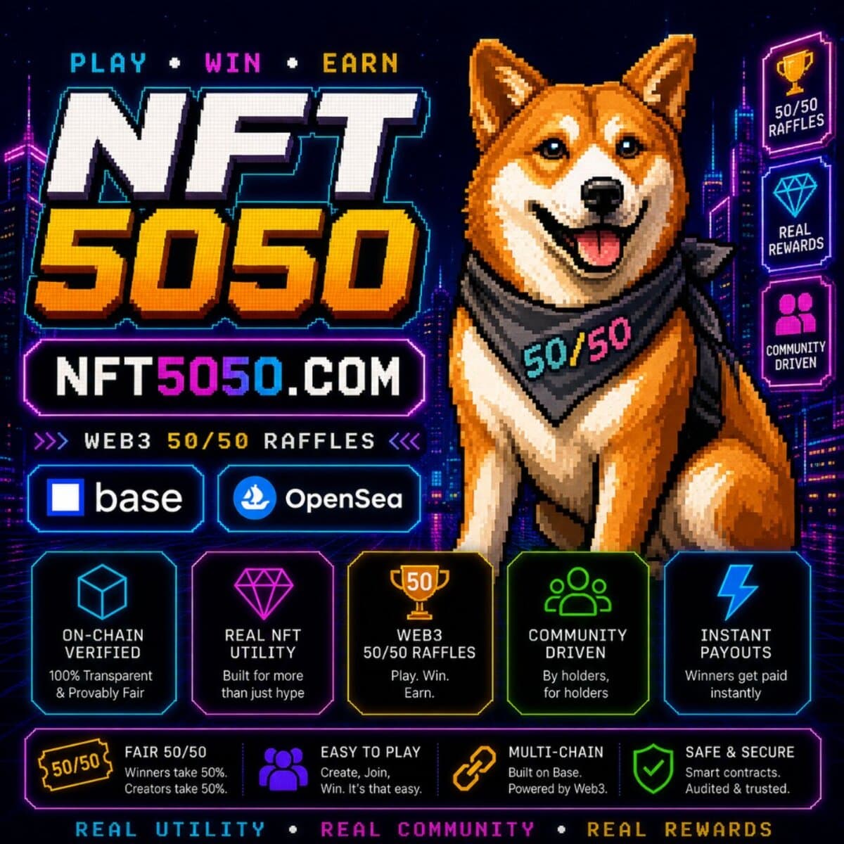Raffle NFT Collection community - Web3 50/50 raffles play win earn